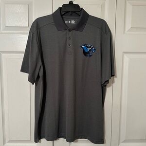 Panthers Shirt Mens L Gray Polo Short Sleeve Athletic Golf Performance Technical